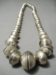 One Of Heaviest Ever Native American Navajo Vintage Coin Sterling Silver Necklace-Nativo Arts