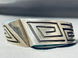 Important Vintage Native American Navajo Side Inlay Turquoise Sterling Silver Bracelet-Nativo Arts
