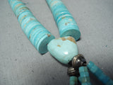 Native American Impressive Vintage Santo Domingo Royston Turquoise Sterling Silver Necklace Old-Nativo Arts