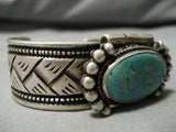 Museum Quality! Vintage Native American Navajo Turquoise Sterling Silver Locket Bracelet Old-Nativo Arts