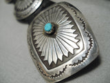 One Of Best Vintage Native American Navajo Turquoise Sterling Silver Hat Concho Belt Old-Nativo Arts