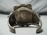 One Of Biggest Best Vintage Native American Navajo Kachina Turquoise Sterling Silver Bracelet-Nativo Arts