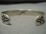 Native American Important Leo Feeney Coral Sterling Silver Bracelet Cuff Old-Nativo Arts