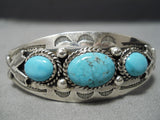 Astonishing Vintage Native American Navajo Carico Lake Turquoise Sterling Silver Bracelet-Nativo Arts