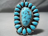 Colossal Important Vintage Native American Navajo Turquoise Sterling Silver Tonya Ring-Nativo Arts