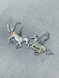 Impressive Native American Navajo Sterling Silver Horse Earrings-Nativo Arts