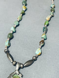 Gasp! Vintage Native American Navajo Royston Turquoise Sterling Silver Necklace-Nativo Arts