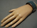 Stunning Vintage Native American Navajo Turquoise Sterling Silver Yazzie Bracelet-Nativo Arts