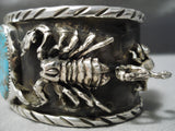 Statement Double Scorpion Turquoise Native American Sterling Silver Bracelet-Nativo Arts
