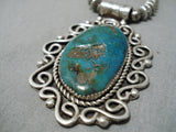 Stunning Vintage Navajo Turquoise Kwy Sterling Silver Native American Necklace-Nativo Arts