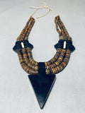 Native American One Of The Most Unique Santo Domingo Turquoise Inlay Necklace-Nativo Arts
