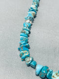 Rare Vintage Native American Navajo Chunky Turquoise Sterling Silver Necklace-Nativo Arts