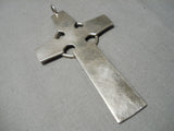 Tremendous Vintage Navajo Sterling Silver Native American Cross Pendant-Nativo Arts