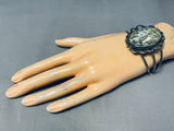 One Of The Best Vintage Native American Navajo Abalone Sterling Silver Bracelet Old-Nativo Arts