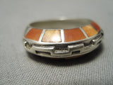 Detailed And Intricate!! Vintage Zuni Native American Navajo Sterling Silver Shell Inlay Ring-Nativo Arts