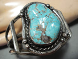 Museum Vintage Native American Navajo #8 Turquoise Sterling Silver Bracelet-Nativo Arts