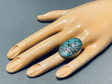 Unforgettable Vintage Native American Navajo Blue Diamond Turquoise Sterling Silver Ring-Nativo Arts
