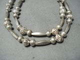 Fantastic Vintage Navajo Sterling Silver Bead Necklace Native American Old-Nativo Arts