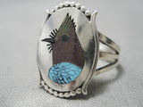 Important Blue Bird Zuni Turquoise Sterling Silver Native American Ring-Nativo Arts