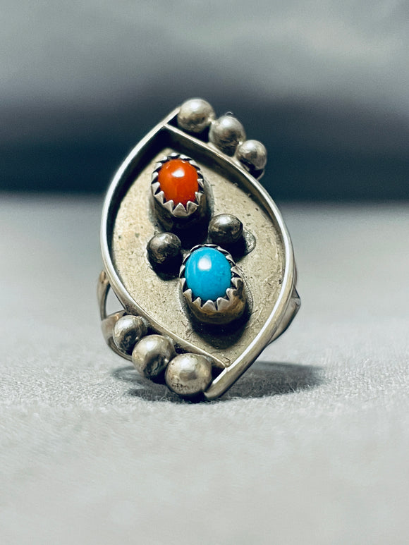 Exceptional Vintage Native American Navajo Sleeping Beauty Turquoise Sterling Silver Ring-Nativo Arts