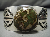 Marvelous Vintage Native American Navajo Green Turquoise Sterling Silver Bracelet Old-Nativo Arts