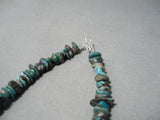 Detailed!! Native American Navajo Green Turquoise Sterling Silver Feather Necklace!-Nativo Arts