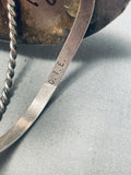 One Of The Best Vintage Native American Navajo Towering Petrified Wood Sterling Silver Bracelet-Nativo Arts