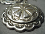 Exquisite Vintage Navajo Sterling Silver Pierced Earrings Native American-Nativo Arts