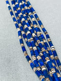 Native American One Of Best Vintage Tubule Lapis Heishi Santo Domingo Sterling Silver Necklace-Nativo Arts