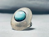 Amazing Vintage Native American Navajo Sky Blue Turquoise Sterling Silver Ring Old-Nativo Arts