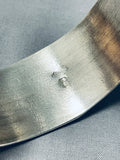 Stellar Native American Navajo Sterling Silver Stars Textured Heavy Bracelet-Nativo Arts