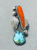 Wonderful Vintage Native American Navajo Kingman Turquoise Sterling Silver Petite Ring-Nativo Arts