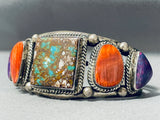 Leo James Vintage Native American Navajo Royston Turquoise Sterling Silver Bracelet-Nativo Arts