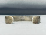 Impressive Vintage Native American Navajo Sterling Silver Handcarvings Bracelet-Nativo Arts