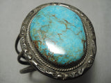 Superior Vintage Native American Navajo Old Morenci Turquoise Sterling Silver Bracelet-Nativo Arts