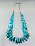 Native American Traditional Vintage Santo Domingo Old Kingman Turquoise Necklace-Nativo Arts