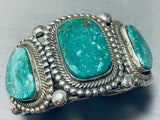 Heavy 120 Gram Martinez Turquoise Native American Navajo Sterling Silver Bracelet-Nativo Arts