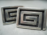 Very Important Vintage Native American Navajo Kenneth Begay Sterling Silver Cufflinks-Nativo Arts