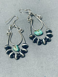 One Of The Most Unique Vintage Native American Navajo Turquoise Sterling Silver Bead Earrings-Nativo Arts