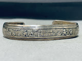 Extreme Detail Vintage Native American Navajo Sterling Silver Storyteller Bracelet-Nativo Arts