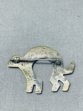 Whimsical Vintage Native American Navajo Sterling Silver Cat Pin-Nativo Arts