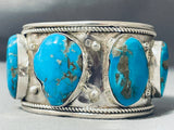Sam Dean Vintage Native American Navajo Turquoise Sterling Silver Bracelet Signed-Nativo Arts