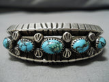 Museum Vintage Native American Navajo Bisbee Turquoise Sterling Silver Bracelet-Nativo Arts