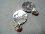 Outstanding Navajo Coral Sterling Silver Earrings Native American-Nativo Arts