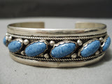 Rare Roy Begay Vintage Native American Navajo Slanted Lapis Sterling Silver Bracelet-Nativo Arts