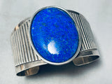 Monumental Vintage Domed Lapis Sterling Silver Bracelet Cuff-Nativo Arts