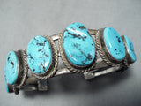 Superior Vintage Native American Navajo Sleeping Beauty Turquoise Sterling Silver Bracelet Old-Nativo Arts