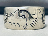 Awesome Vintage Native American Navajo Sterling Silver Kokopelli Overlay Large Bracelet-Nativo Arts