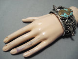 Crazy Heavy Scorpion Native American #8 Turquoise Sterling Silver Bracelet-Nativo Arts