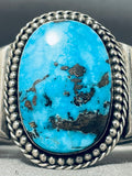 One Of The Best Female Artist Vintage Native American Navajo Turquoise Sterling Silver Bracelet-Nativo Arts